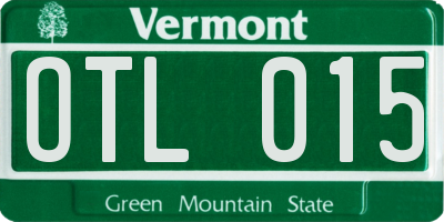 VT license plate OTL015