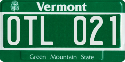 VT license plate OTL021