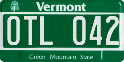 VT license plate OTL042