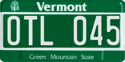 VT license plate OTL045
