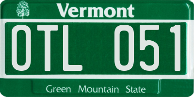 VT license plate OTL051