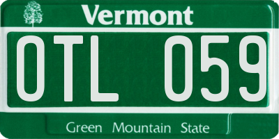 VT license plate OTL059