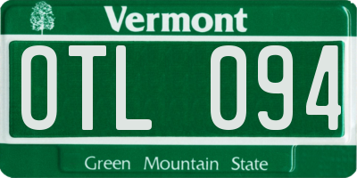 VT license plate OTL094