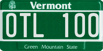 VT license plate OTL100