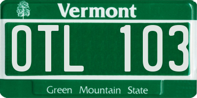 VT license plate OTL103