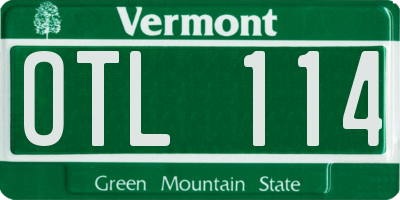 VT license plate OTL114