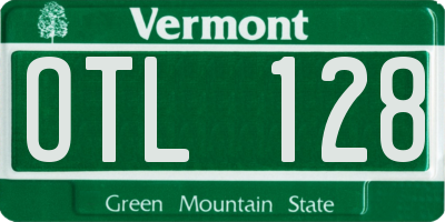 VT license plate OTL128