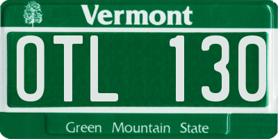 VT license plate OTL130