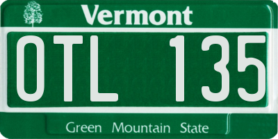VT license plate OTL135