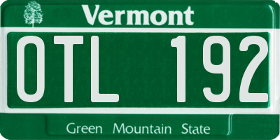 VT license plate OTL192