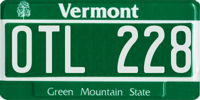 VT license plate OTL228