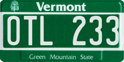 VT license plate OTL233