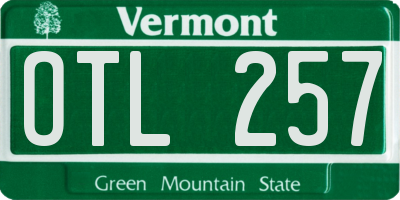 VT license plate OTL257