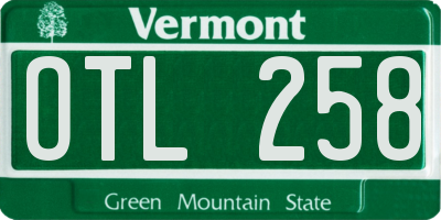 VT license plate OTL258