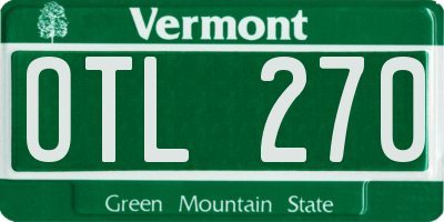 VT license plate OTL270