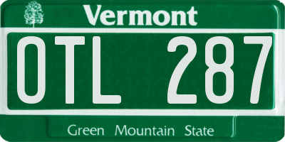 VT license plate OTL287