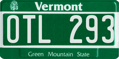 VT license plate OTL293