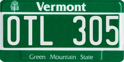 VT license plate OTL305