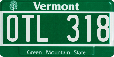 VT license plate OTL318