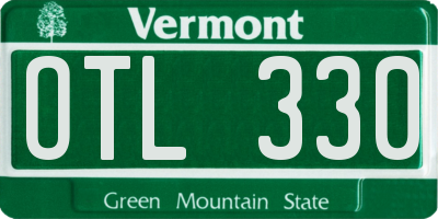 VT license plate OTL330