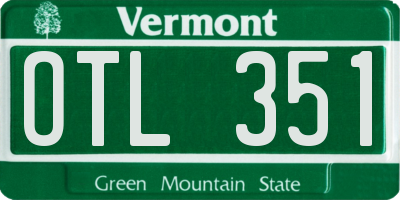 VT license plate OTL351