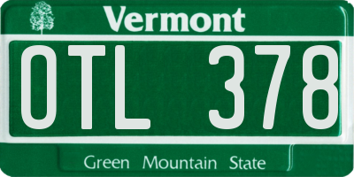 VT license plate OTL378