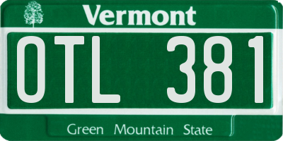 VT license plate OTL381