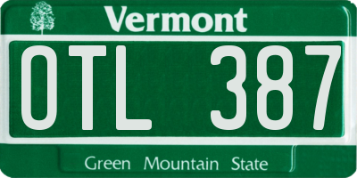 VT license plate OTL387