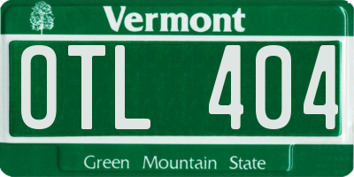 VT license plate OTL404
