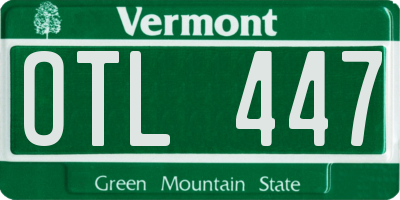 VT license plate OTL447