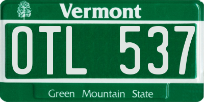 VT license plate OTL537