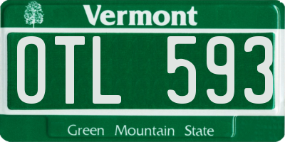 VT license plate OTL593