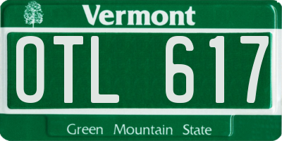 VT license plate OTL617