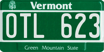 VT license plate OTL623