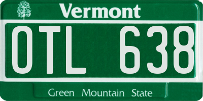 VT license plate OTL638