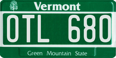 VT license plate OTL680