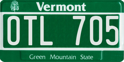 VT license plate OTL705