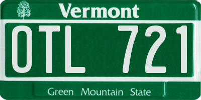 VT license plate OTL721