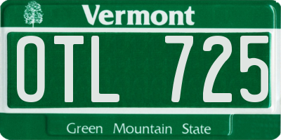 VT license plate OTL725