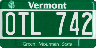 VT license plate OTL742