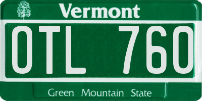 VT license plate OTL760