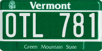 VT license plate OTL781