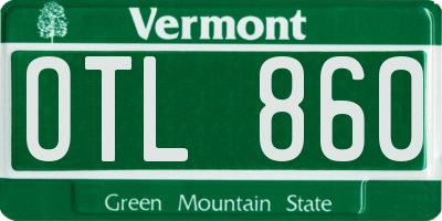 VT license plate OTL860