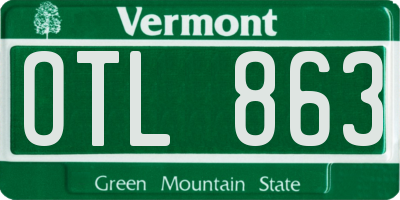 VT license plate OTL863