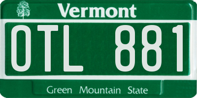 VT license plate OTL881