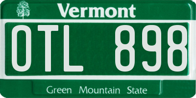 VT license plate OTL898