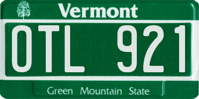 VT license plate OTL921