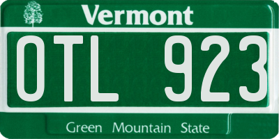 VT license plate OTL923