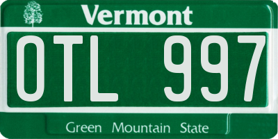 VT license plate OTL997