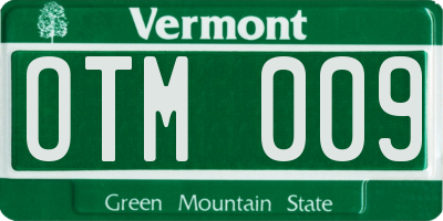 VT license plate OTM009